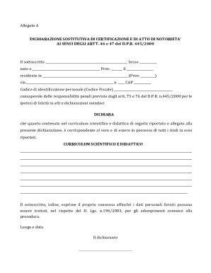 Italian Self-Certification Form