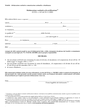 Italian Anti-Mafia Citizenship Declaration Form