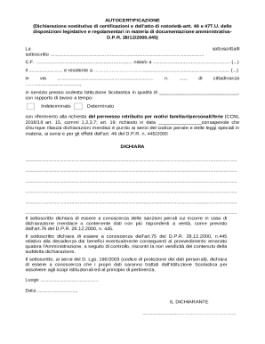 Italian Employee Leave Declaration Form