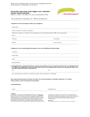 Vakantie Vrijstelling Formulier