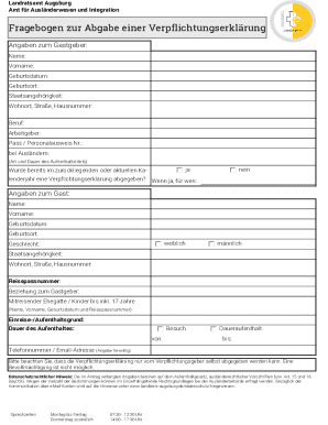 German Guest Commitment Declaration Form