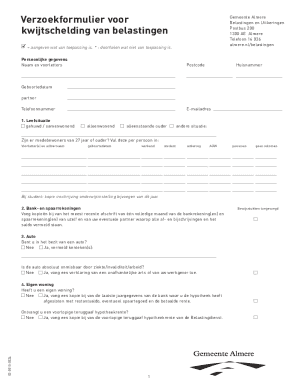 Gemeente Almere Tax Relief Request Form