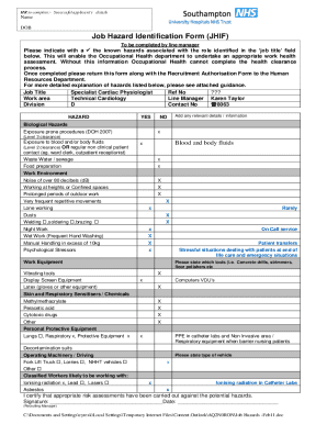 Job Hazard Identification Form