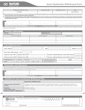 Smart Systematic Withdrawal Form