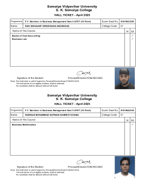 Hall Ticket - April 2025