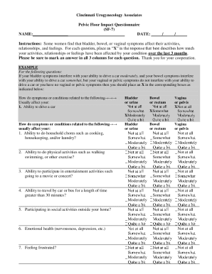 Pelvic Floor Impact Questionnaire