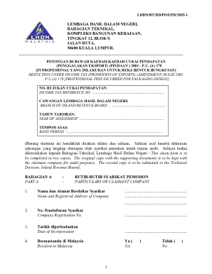 Malaysia Professional Fees Deduction Form