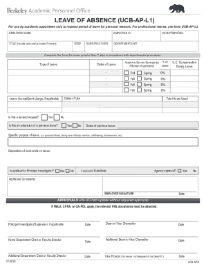 Leave of Absence Form UCB-AP-L1