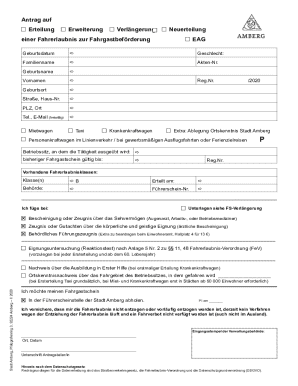 German Passenger Transport Driver's License Application