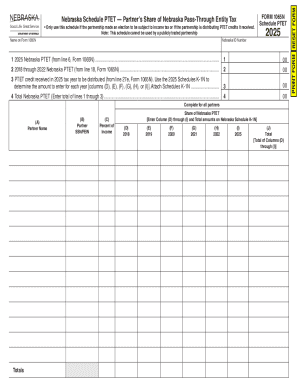 Nebraska Schedule PTET Form 1065N