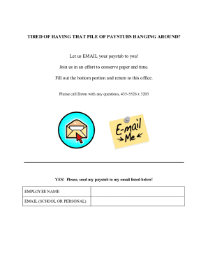 Paystub Email Request Form