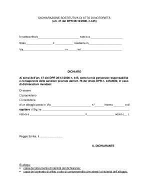 Italian Declaration of Residence