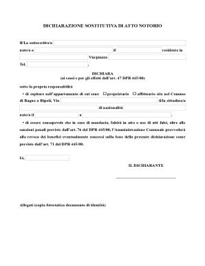 Italian Declaration of Notorization