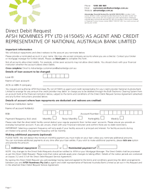 Australian Direct Debit Request Form
