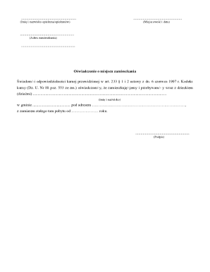 Residence Declaration Form