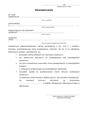Polish Affidavit Form
