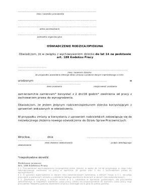 Parent Guardian Declaration Form