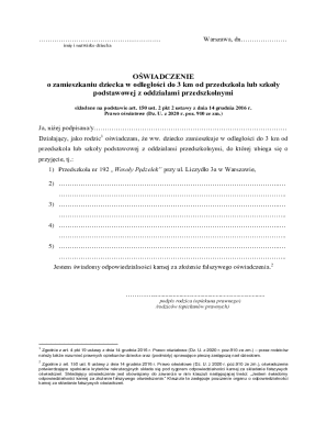 Polish Child Residency Declaration Form