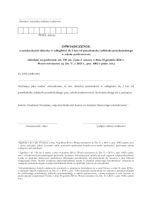 Polish Child Residency Declaration Form