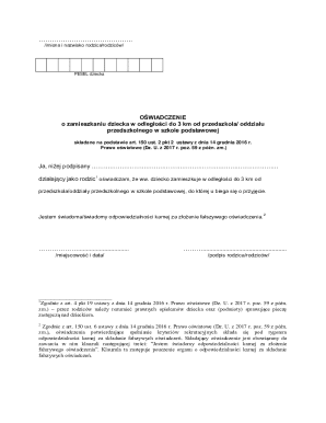 Polish Child Residency Declaration