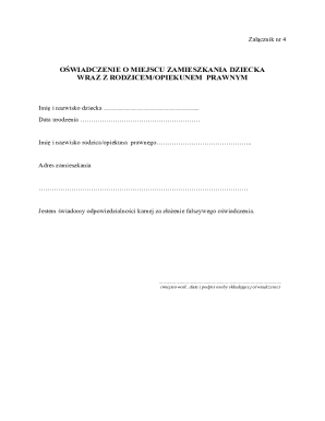 Child Residence Affidavit