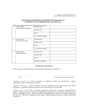 Polish School Enrollment Affidavit
