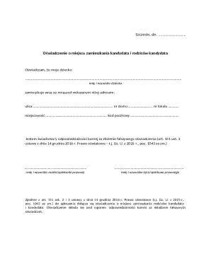 Residence Declaration Form