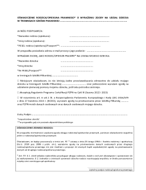 Parental Consent for Child's Football Training