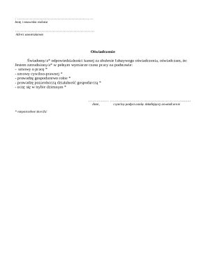 Parental Employment Declaration Form