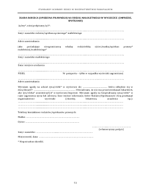 Parental Consent Form for Child's Participation in an Event