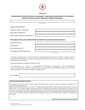 Parental Consent Form for Soccer School Training