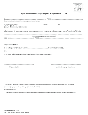 Medical Consent Form for Minors
