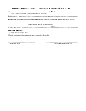 Consent for Minor Patient's Independent Visits