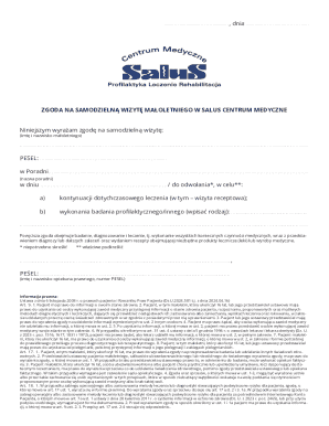 Medical Consent Form for Minors