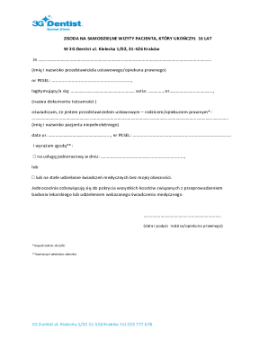 Patient Consent Form for Minors