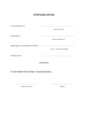 Declaration of No Criminal Record