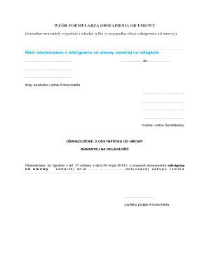 Polish Distance Contract Withdrawal Form