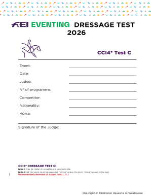 2026 FEI Eventing CCI4* Dressage Test C