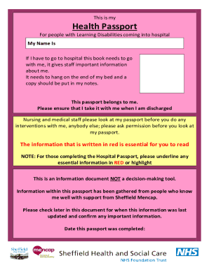 Health Passport for Learning Disabilities