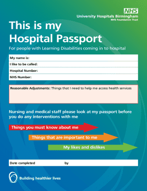 Hospital Passport for Learning Disabilities