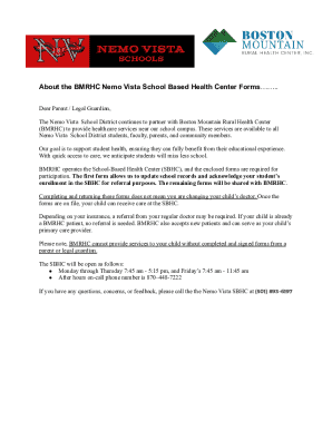 Boston Mountain Rural Health Center Consent Form