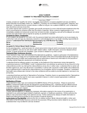 Adult & Minor Consent to Treatment/Telehealth Consent