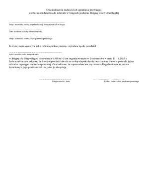 Parental Consent Form for Child Participation in Race