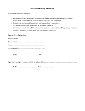 Climbing Waiver Form