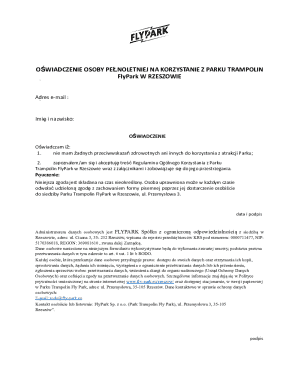 FlyPark Trampoline Park Waiver