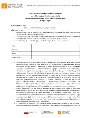 Parent Consent Form for National Competition