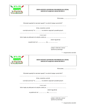 Parent Consent for Child's Participation in Additional Classes