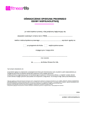 Legal Guardian Consent Form for Minor