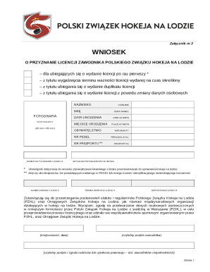 Polish Ice Hockey License Application