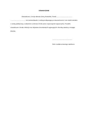 Health Declaration for Child